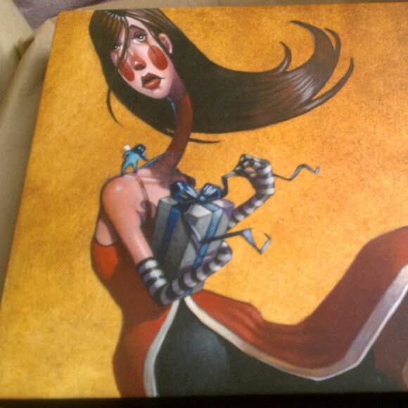 JOSHUA CLAY "The Secrets We Keep", Acrylic on wood original painting 10" x 15" - Picture 5 of 13